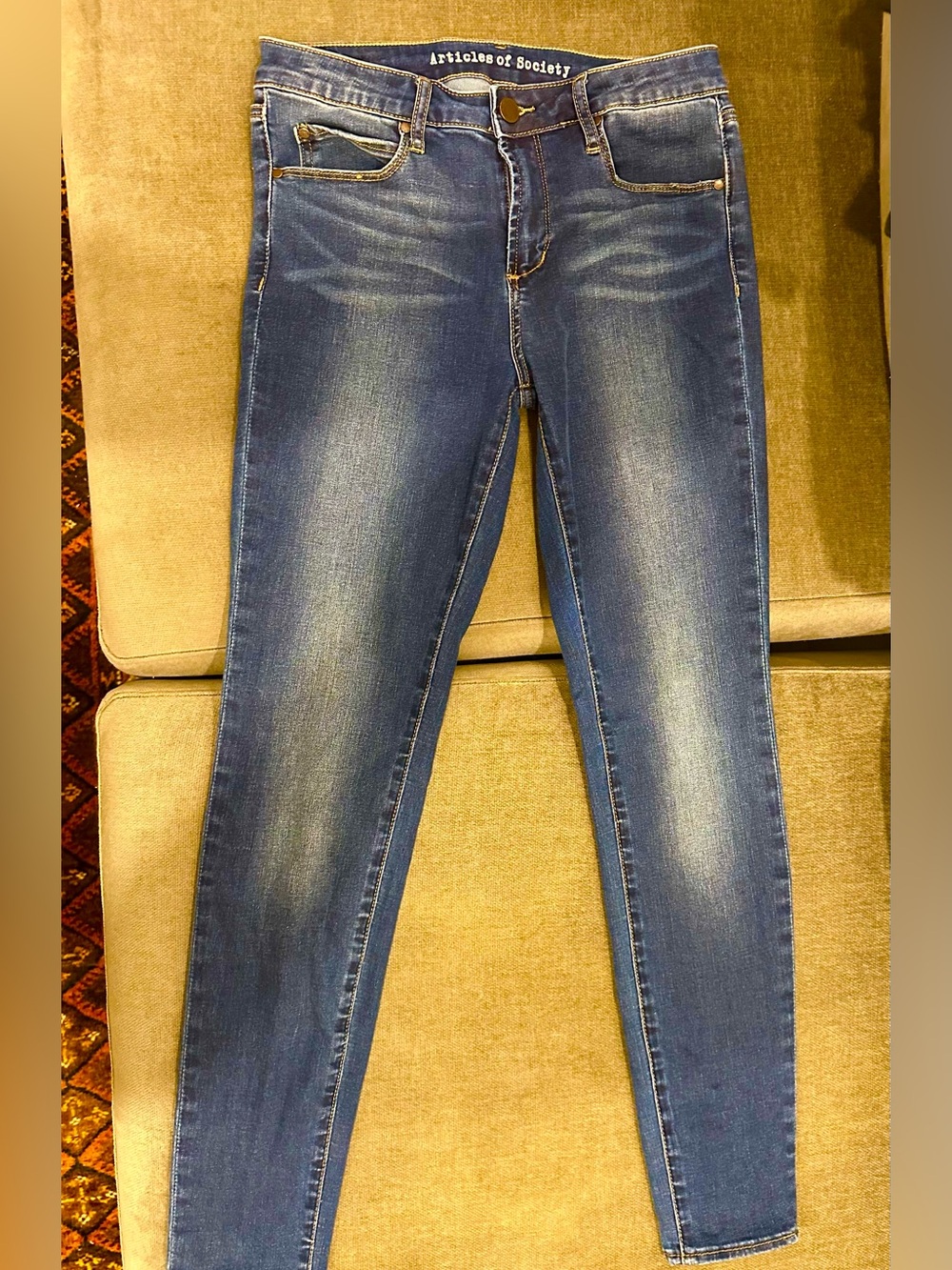 Articles Of Society Medium Blue Skinny Jeans for Women